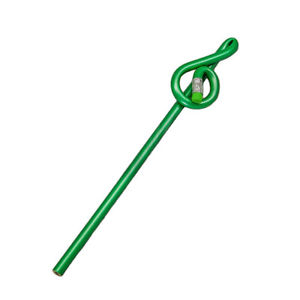 300x300 Sky Treble Clef Shaped Pencil With Eraser Green Color Great Gift