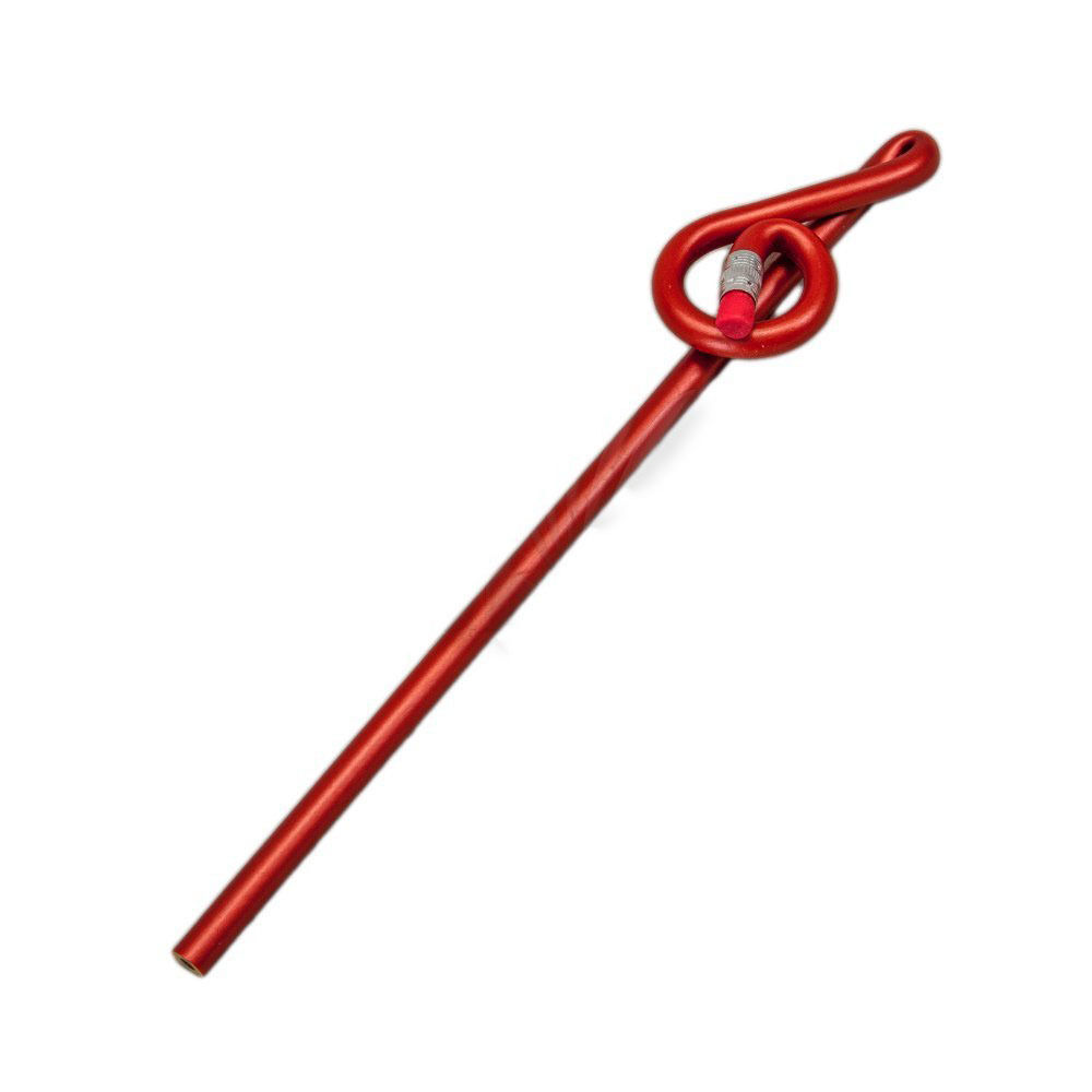 1000x1000 Sky Treble Clef Shaped Pencil With Eraser Red Color Great Gift