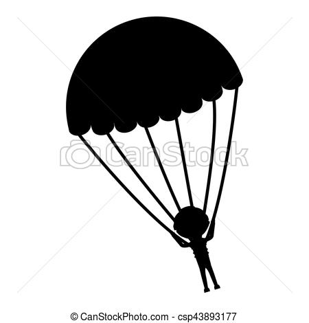 450x470 Skydiving Extreme Sport Icon Vector Illustration Graphic