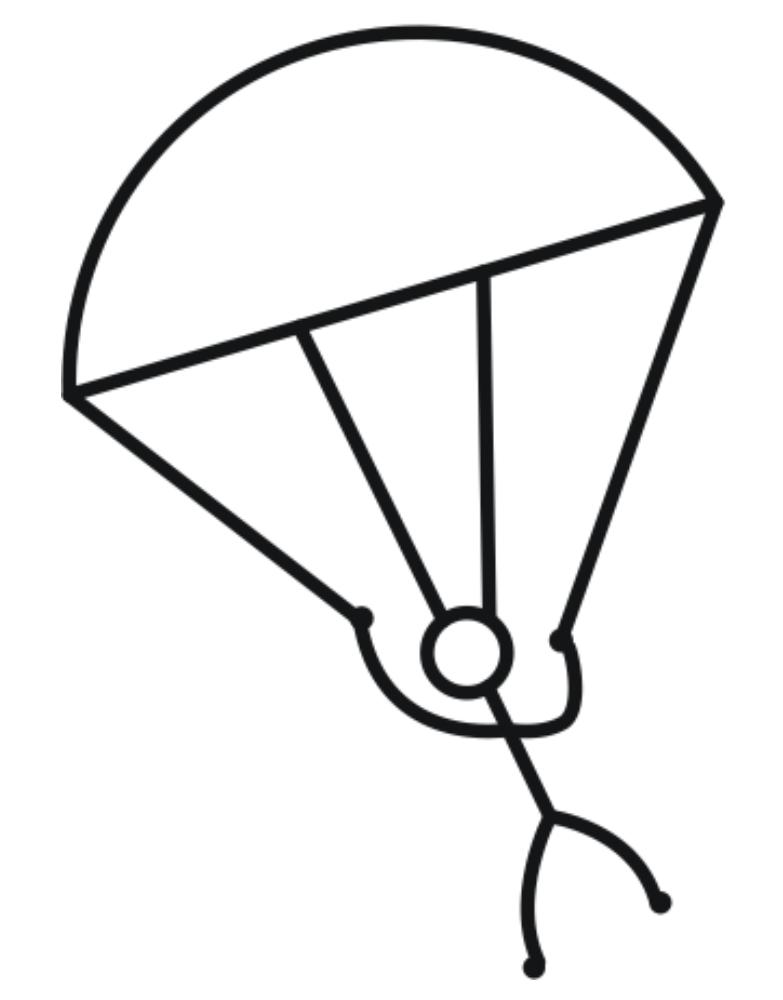 783x1000 Stick Man Skydiving Parking Sign