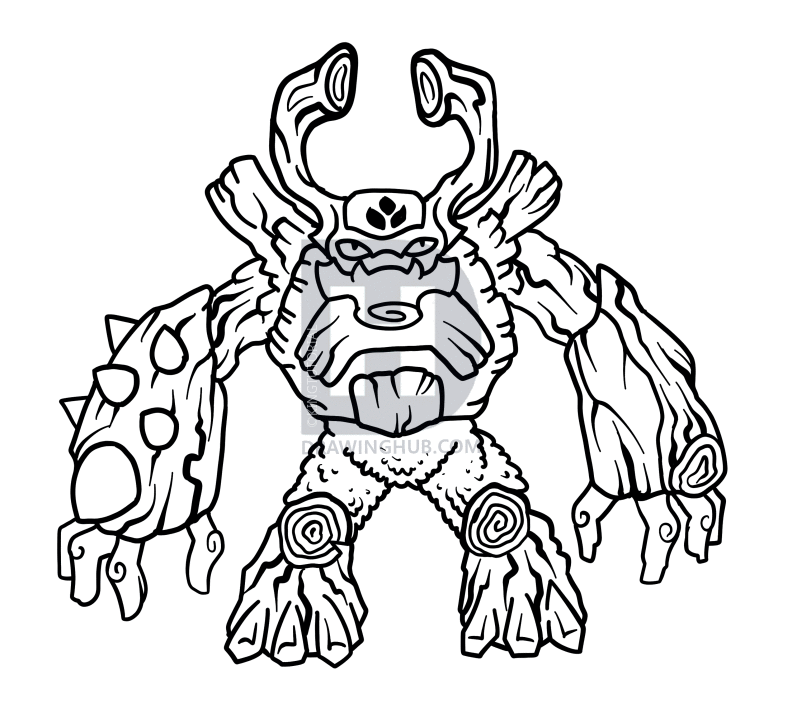 792x719 How To Draw Tree Rex, Skylanders Giants, Step