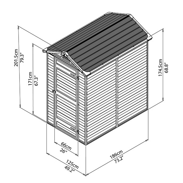 600x600 Palram Skylight X Plastic Shed