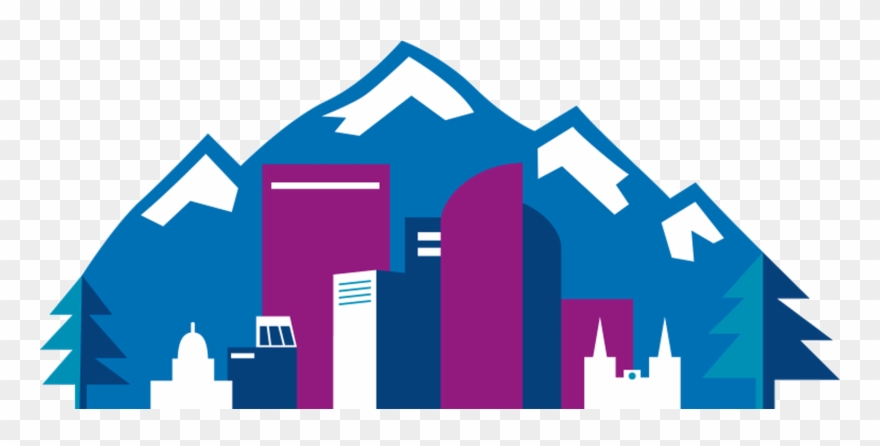 880x446 Denver Skyline Line Drawing Clipart