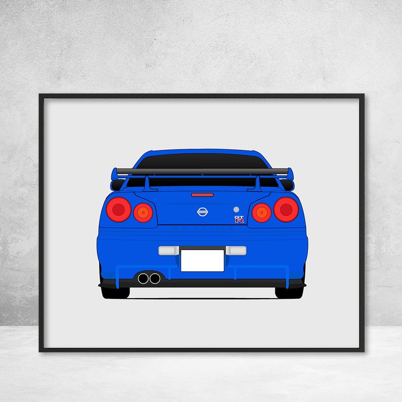 794x794 Nissan Skyline Gt R Fast And The Furious Brian Etsy