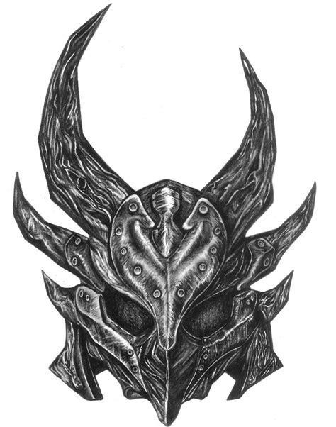 474x602 Skyrim Daedric Helmet Drawing
