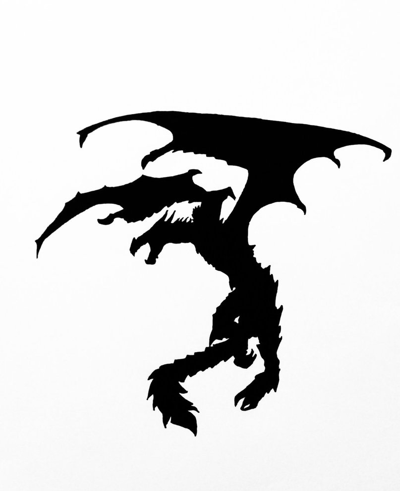 807x990 Skyrim Dragon Silhouette