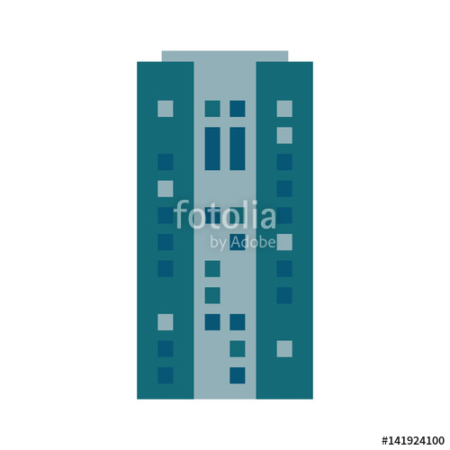 500x500 Drawing Building Skyscraper Architecture Vector Illustration