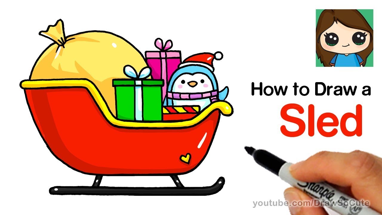 1280x720 How To Draw A Christmas Sled Easy