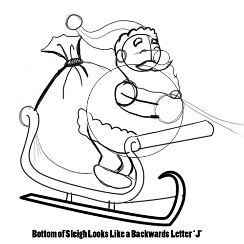 500x500 How To Draw Santa Clause Reindeers And Flying Sleigh