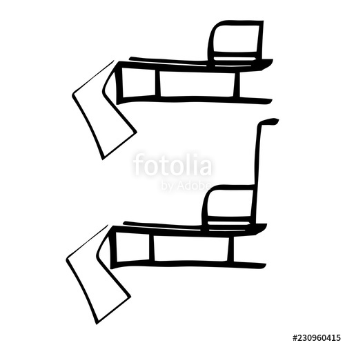 500x500 Vector Line Sketch Of Sledge Black On White Stock Image