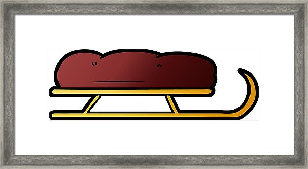 600x330 Cartoon Sledge Framed Print