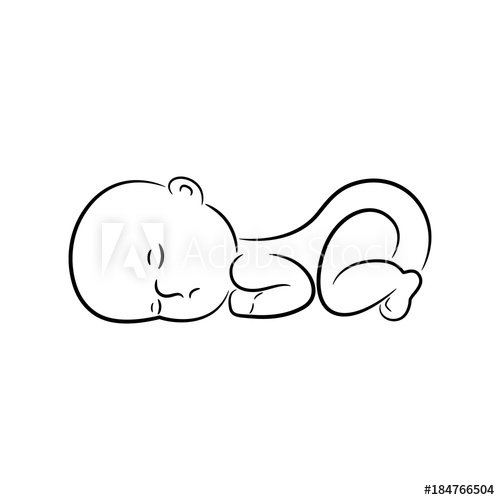 500x500 Sleeping Baby Silhouette