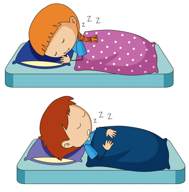 626x635 Boy And Girl Sleeping On Bed Vector Free Download