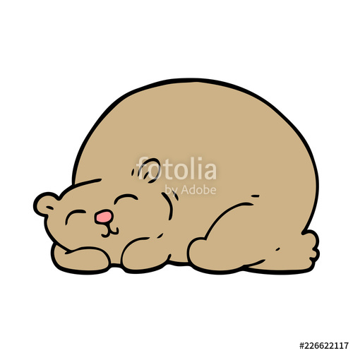 500x500 Cartoon Doodle Content Bear Sleeping Stock Image And Royalty Free