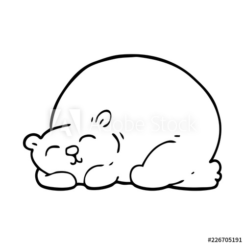 500x500 Line Drawing Cartoon Content Bear Sleeping