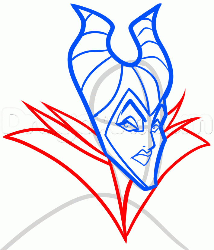 709x826 Draw Maleficent From Sleeping Beauty, Step