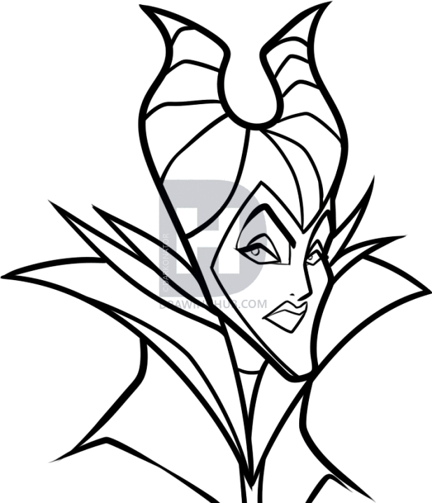 618x720 How To Draw Maleficent From Sleeping Beauty, Step