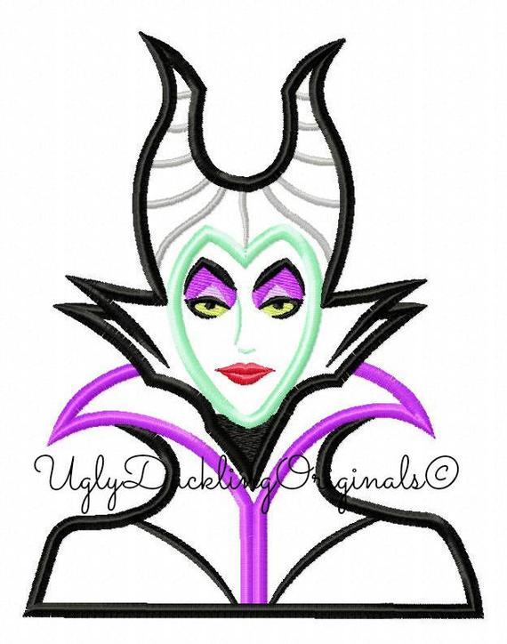 570x724 Maleficent Bust Sleeping Beauty Applique Design Original Etsy
