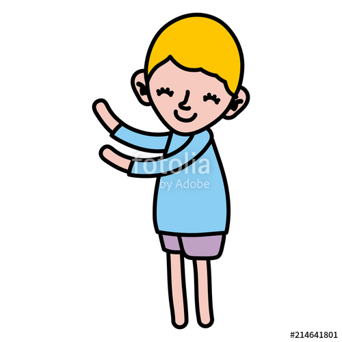 500x500 Color Child Boy Hairstyle Sleeping And Standing Stock Image