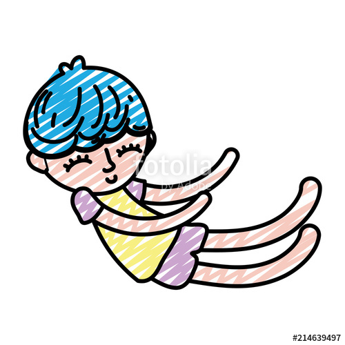 500x500 Doodle Cute Child Boy Sleeping With Pajamas Stock Image