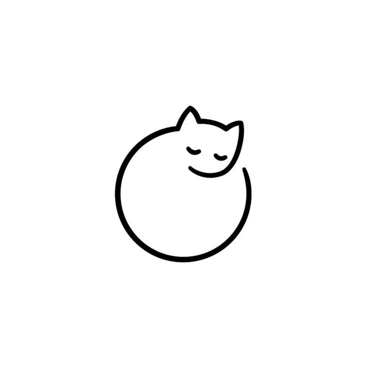 736x736 Sleeping Cat Logo, Pictogram Drawings, Cat Logo, Tattoos
