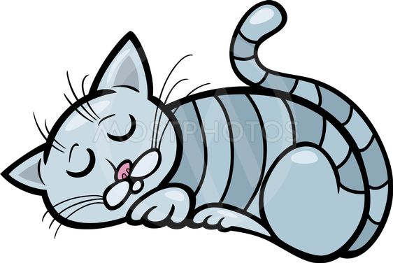 562x376 sleeping cat cartoon illust