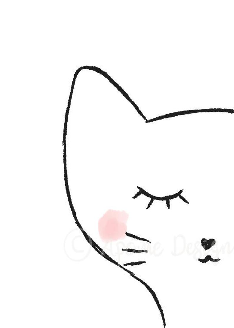 794x1114 Paper Art Kitten Cat Nursery Decor Art Print Illustration Etsy