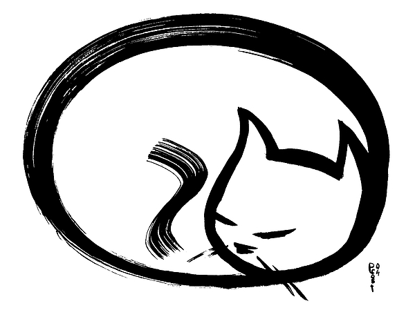 600x462 Sleeping Cat Painting