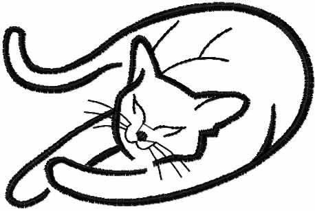 458x307 Sleeping Cat Free Embroidery Design