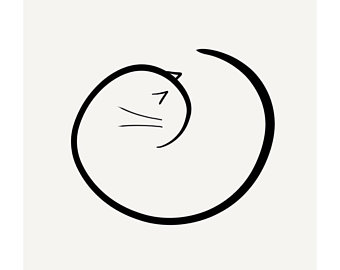 340x270 Sleeping Cat Print Etsy