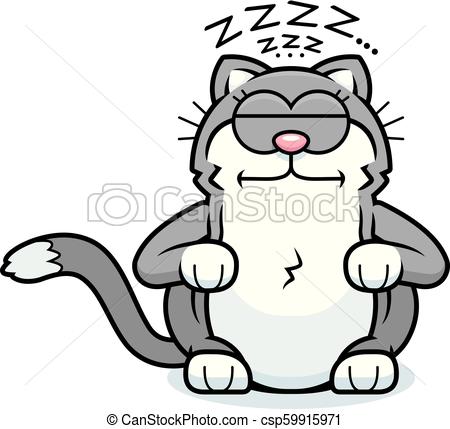 Sleeping Cat Line Drawing | Free download on ClipArtMag