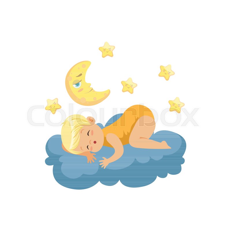 800x800 Cute Little Boy Lying On Cloud And Stock Vector Colourbox
