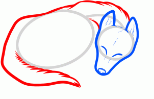 302x194 How To Draw A Sleeping Dog, Sleeping Dog, Step