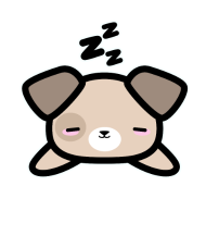 190x228 Cute Sleeping Dog Design Kawaii Style Drawing Gift Women's Premium