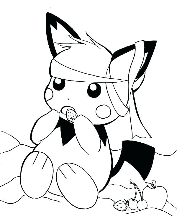 600x730 Pichu Coloring Pages Coloring Pages Cute Sleeping Pichu Coloring