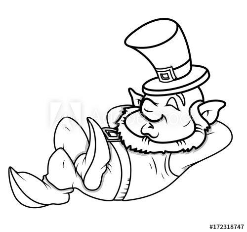 500x469 Sleeping Leprechaun Character Drawing