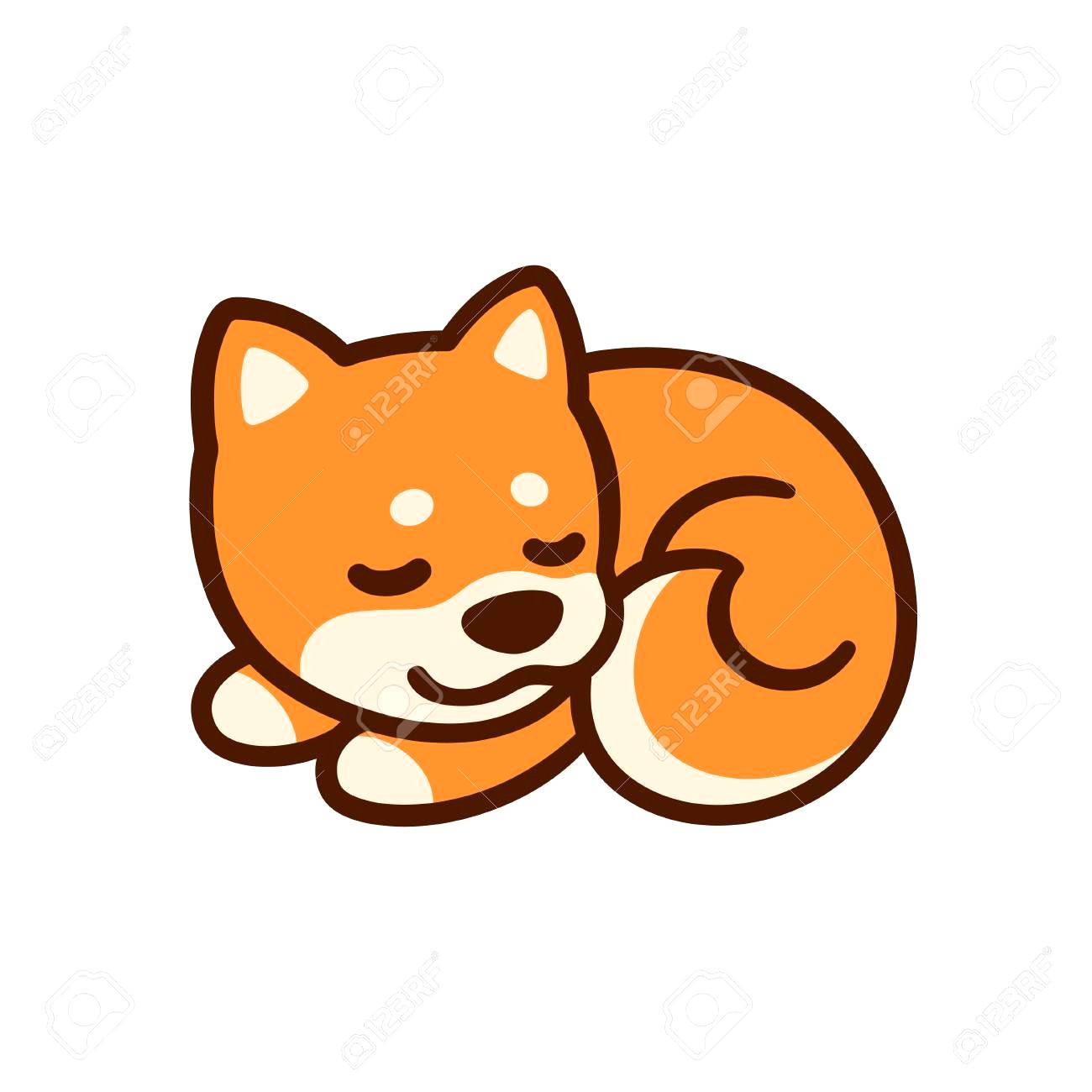 1300x1300 Cute Cartoon Shiba Inu Puppy Vector Illustration Little