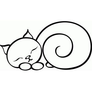 300x300 Sleeping Cat Creativity Cats, Silhouette Design, Cat Drawing