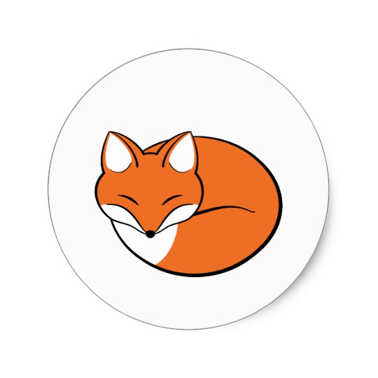 540x540 Sleeping Cartoon Fox Classic Round Sticker