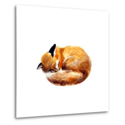 400x400 Watercolor Illustration Of A Sleeping Fox On The White Background