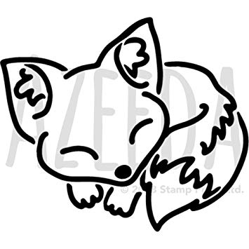 355x355 'sleeping Fox' Wall Stencil Template
