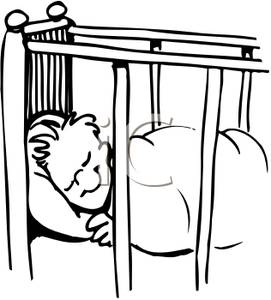 271x300 baby asleep in a crib clipart