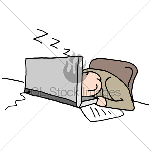 500x500 Man Sleeping At His Computer Gl Stock Images