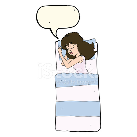 440x440 Cartoon Sleeping Woman With Speech Bubble Stock Vector