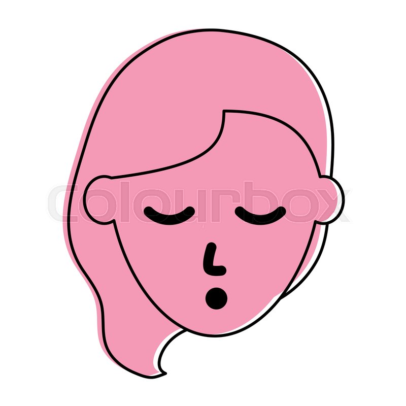 800x800 Woman Sleeping Face Sleep Related Icon Stock Vector Colourbox