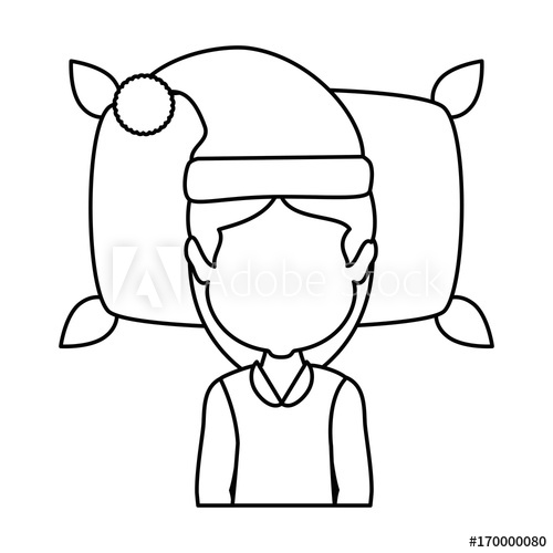 500x500 Woman Sleeping On Pillow Vector Illustration Design