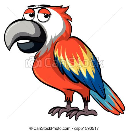 450x456 Parrot With Sleepy Eyes Illustration Vector Clip Art