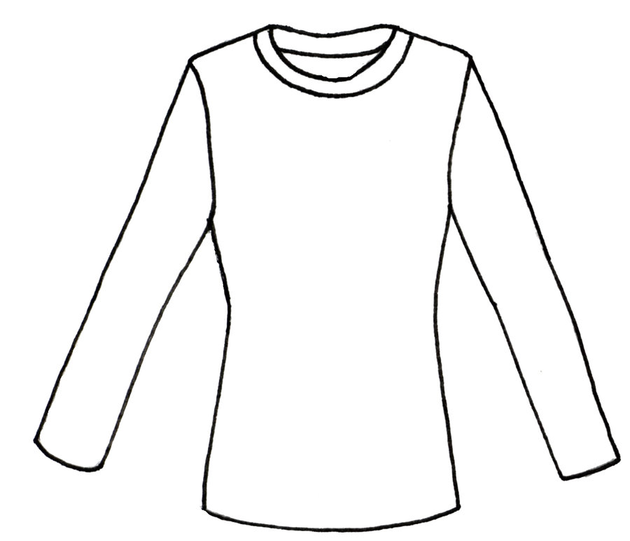 900x773 Blouse Drawing Long Sleeve For Free Download