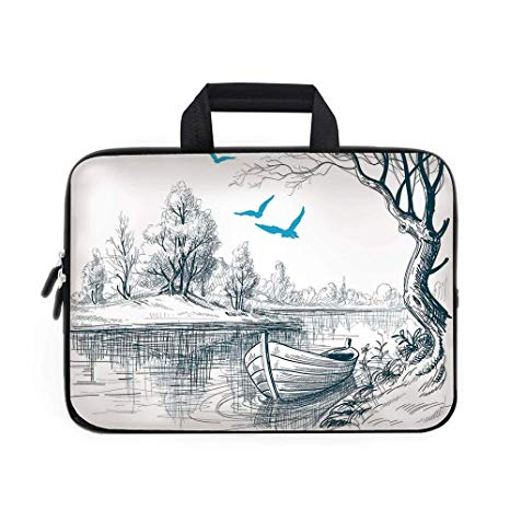 466x466 Lake House Decor Laptop Carrying Bag Sleeve,neoprene