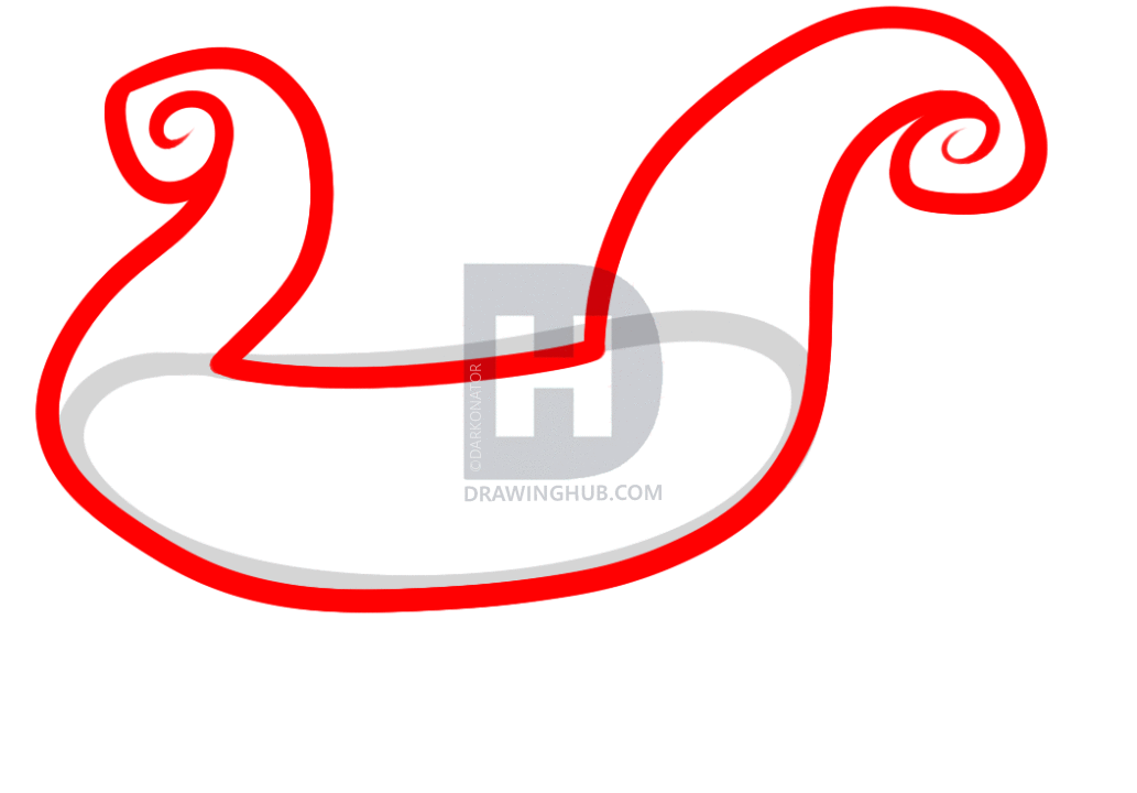 1033x720 How To Draw A Sleigh, Step